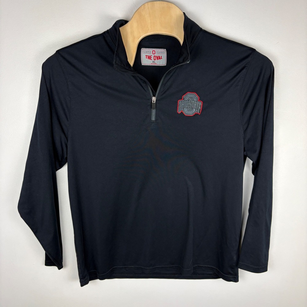 Campus Classics Ohio State Buckeyes Quarter Zip Pullover‎ Sweatshirt Mens XL